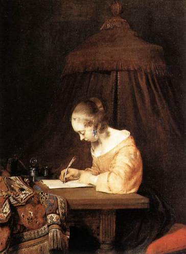 Painting: Woman Writing a Letter by Gerard Terborch