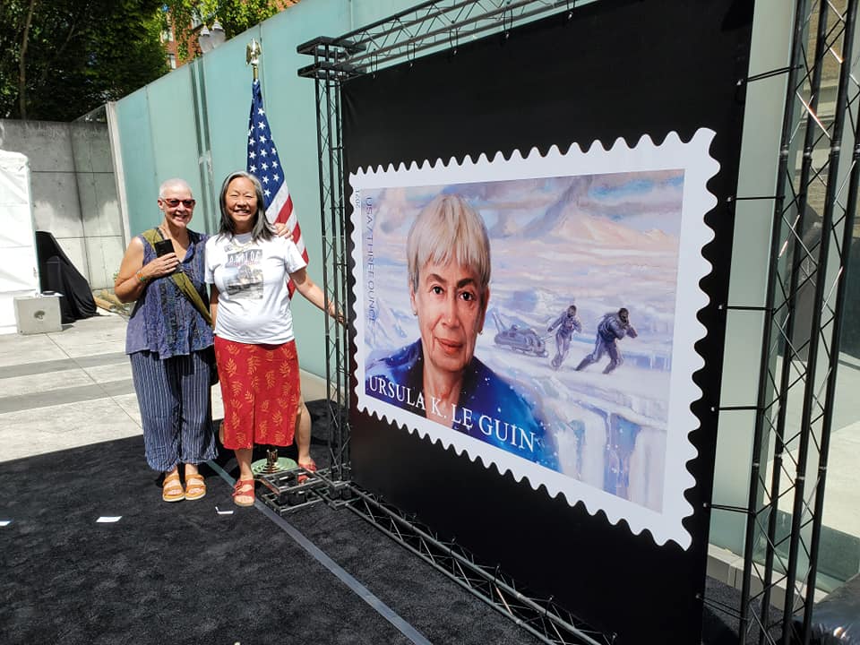 Two SFWA members at the unveiling