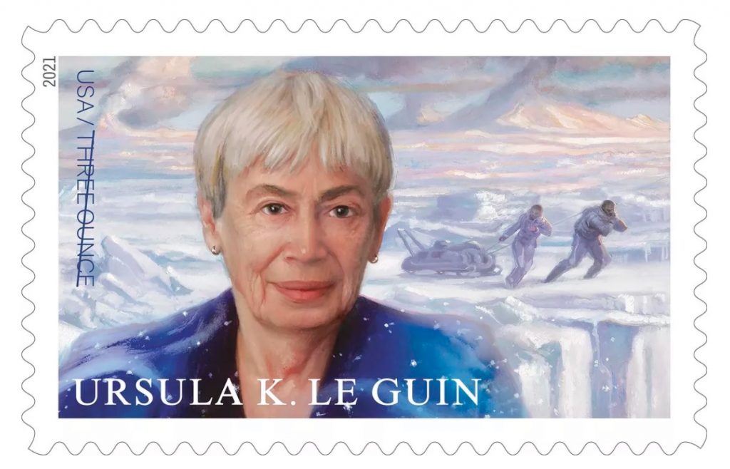 An image of the USPS Stamp honoring Le Guin