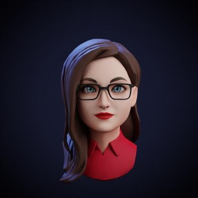Avatar of the author with a red shirt, glasses, and long brown hair