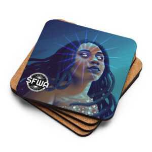 Serene Cyan Star Deity Coaster