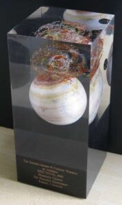 Robert Sawyer’s 1995 Nebula Award for Best Novel, The Terminal Experiment. (Photo by Robert Sawyer)